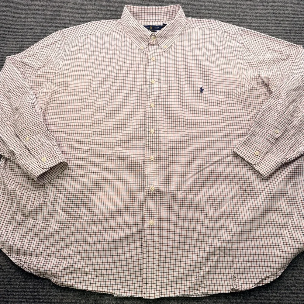 Polo Ralph Lauren Oxford Button Down Shirt Classic Fit Mens 4XB Multicolor Plaid